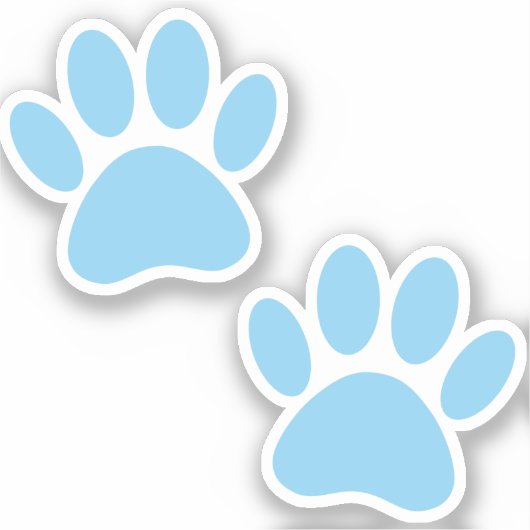 Baby Blue Puppy Paw Prints Aufkleber (Vorderseite)