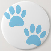 Baby Blue Puppy Paw Prints Button (Vorderseite)