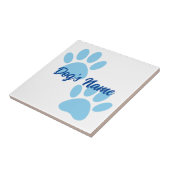 Baby Blue Puppy Paw Prints Individuelle Name Fliese (Seite)
