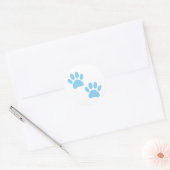 Baby Blue Puppy Paw Prints Runder Aufkleber (Umschlag)