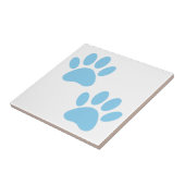 Baby Blue Puppy Paw Prints Tile Fliese (Seite)