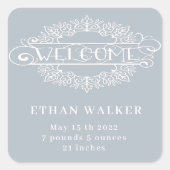 Baby Blue Quadratischer Aufkleber (Vorderseite)