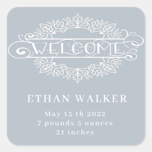 Baby Blue Quadratischer Aufkleber (Vorderseite)