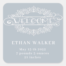 Baby Blue Quadratischer Aufkleber