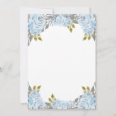 Baby Blue Quince, Light Blue Mexican Quinceanera Einladung (Rückseite)