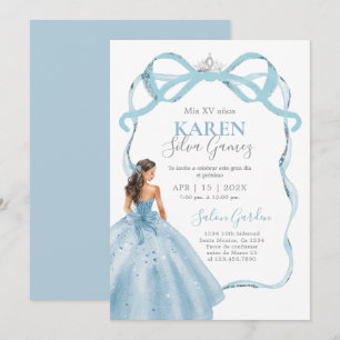 Baby Blue Quinceanera Einladung