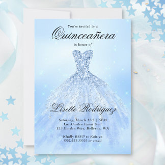 Baby Blue Quinceanera Einladung