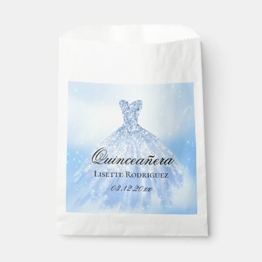 Baby Blue Quinceanera Geschenktütchen (Vorderseite)