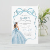 Baby Blue Quinceanera Invitation Einladung (Stehend Vorderseite)