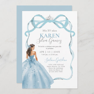 Baby Blue Quinceanera Invitation Einladung