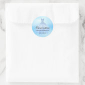 Baby Blue Quinceanera Personalisiert Runder Aufkleber (Tasche)