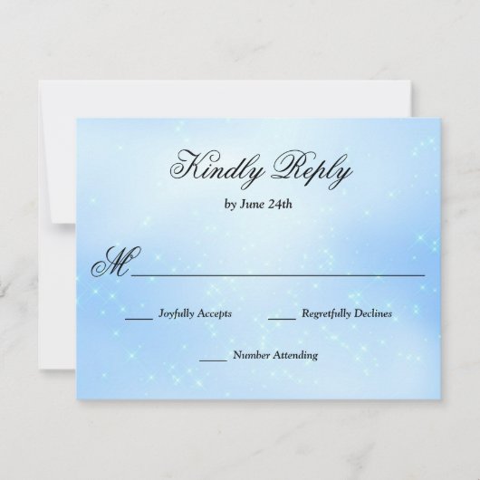 Baby Blue Quinceanera RSVP Karte (Vorderseite)
