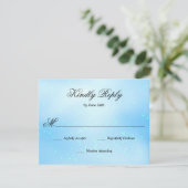 Baby Blue Quinceanera RSVP Karte (Stehend Vorderseite)