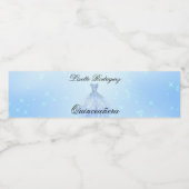 Baby Blue Quinceanera Wasserflaschenetikett (Einzelnes Label)
