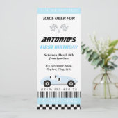 Baby Blue Race Einladung (Stehend Vorderseite)