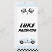 Baby Blue Race Einladung (Rückseite)