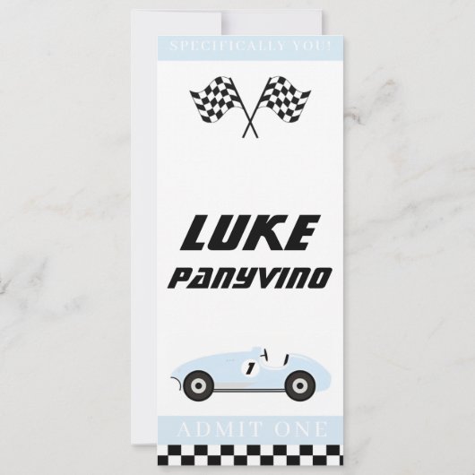 Baby Blue Race Einladung (Rückseite)