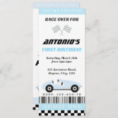 Baby Blue Race Einladung (Vorne/Hinten)