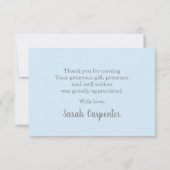 Baby Blue Rainbow Vielen Dank Note Card Mitteilungskarte (Rückseite)