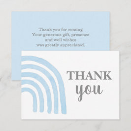 Baby Blue Rainbow Vielen Dank Note Card Mitteilungskarte