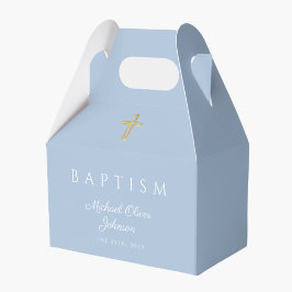 Baby Blue Religious Cross Boy Taufe Geschenkschachtel