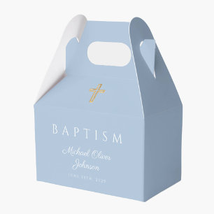 Baby Blue Religious Cross Boy Taufe Geschenkschachtel