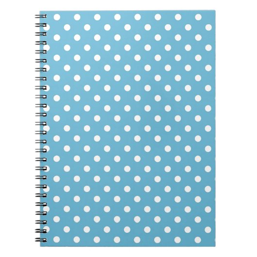 Baby Blue Retro Polka Punkte Notizblock (Vorderseite)