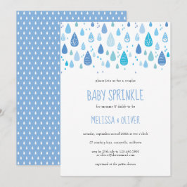 Baby Blue Rindrops Paare Baby Sprinkle Einladung