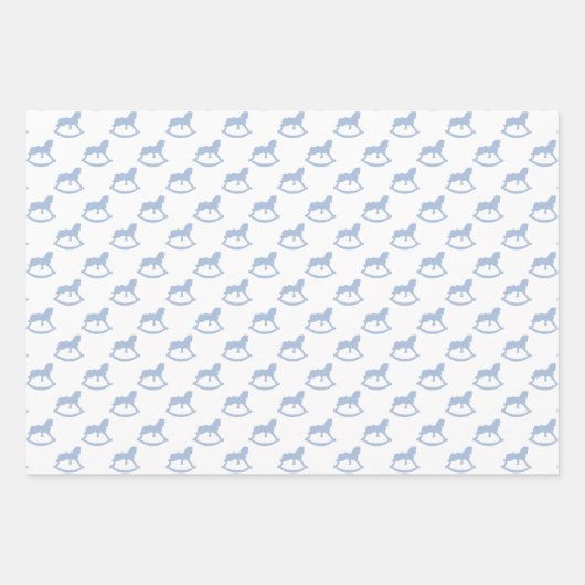 Baby Blue Rocking Horse Geschenkpapier Set (Vorderseite)