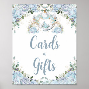 Baby Blue Rose Princess Carriage Cards and Gifts Poster