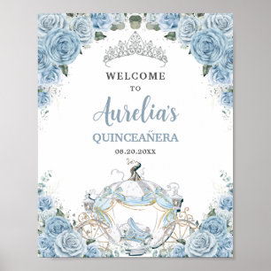 Baby Blue Rose Princess Carriage QUINCEAÑERA 16. Poster