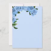 Baby Blue Rose Weiß und Gold Elegante Quinceanera Einladung (Rückseite)