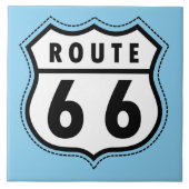 Baby Blue Route 66 Zeichen Fliese (Vorderseite)