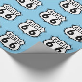 Baby Blue Route 66 Zeichen Geschenkpapier (Ecke)