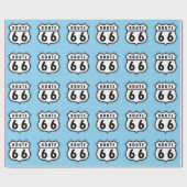 Baby Blue Route 66 Zeichen Geschenkpapier (Flach)