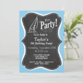 Baby Blue Sailing Einladung (Stehend Vorderseite)