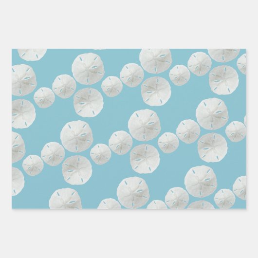 Baby Blue Sand Dollars Starfish Geschenkpapier Set (Vorderseite 3)