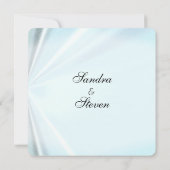 Baby Blue Satin Hochzeitseinladungen Einladung (Rückseite)