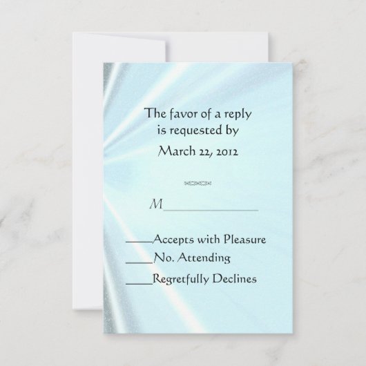 Baby Blue Satin UAWG RSVP Karte (Vorderseite)