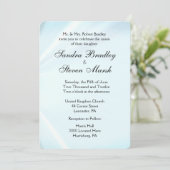 Baby Blue Satin Wedding Einladungen 5" x 7" (Stehend Vorderseite)