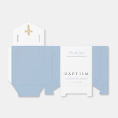 Baby Blue Script Religious Cross Boy Baptism Geschenkschachtel (Ungefaltet)