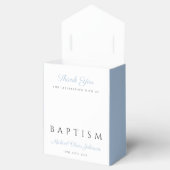 Baby Blue Script Religious Cross Boy Baptism Geschenkschachtel (Geöffnet)