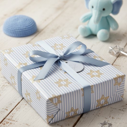 Baby Blue Shalom Zachor Jewish Geschenkpapier