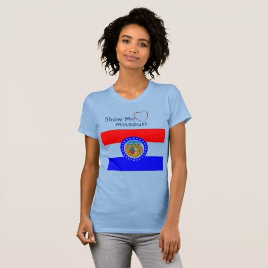 Baby Blue 'Show me' Liebe Missouri Patriotic T-Shirt (Vorne ganz)
