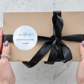 Baby blue silber mrs Herz danke Ihnen Hochzeit Runder Aufkleber