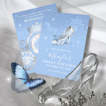 Baby Blue Silberner Schuh Cinderella Sweet 16 Gebu