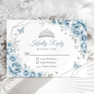 Baby Blue Silver Floral Quinceanera Antwort