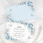 Baby Blue Silver Floral Quinceanera Details Begleitkarte