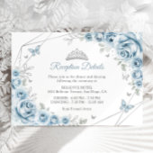 Baby Blue Silver Floral Quinceanera Details Begleitkarte
