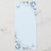 Baby Blue Silver Floral Quinceanera Menükarte (Rückseite)